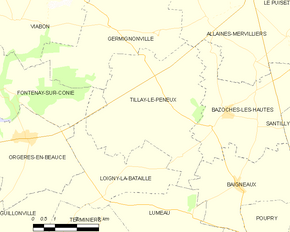 Poziția localității Tillay-le-Péneux