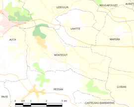 Mapa obce Montégut