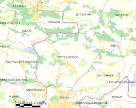 Mapa obce Bains-sur-Oust