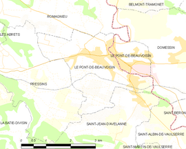 Mapa obce Le Pont-de-Beauvoisin