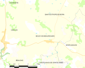 Poziția localității Boudy-de-Beauregard