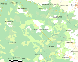 Mapa obce Fargues-sur-Ourbise