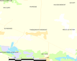 Mapa obce Thiéblemont-Farémont