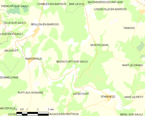 Poziția localității Bazincourt-sur-Saulx