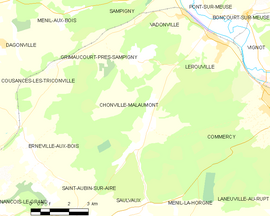 Mapa obce Chonville-Malaumont