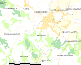 Mapa obce Saint-Palais