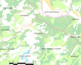 Mapa obce Corravillers