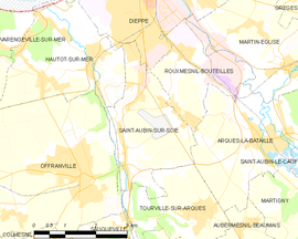 Mapa obce Saint-Aubin-sur-Scie