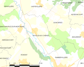 Mapa obce Roville-aux-Chênes