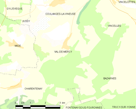 Mapa obce Val-de-Mercy