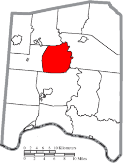 奥利弗镇区在亚当斯县的位置