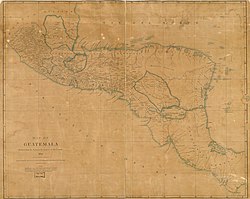 Mapa das províncias do Reino da Guatemala.