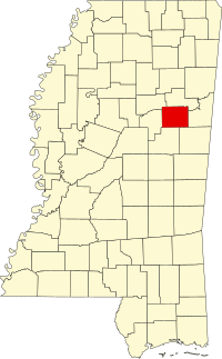 Locatie van Oktibbeha County in Mississippi