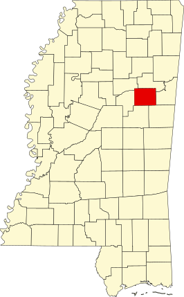 Locatie van Oktibbeha County in Mississippi