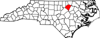 Округ Франклін на мапі штату Північна Кароліна highlighting