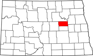 Map of North Dakota highlighting Eddy County