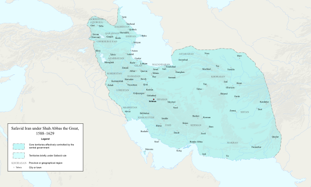 Map of Iran under Shah Abbas the First