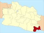 Map of West Java highlighting Pangandaran Regency.svg