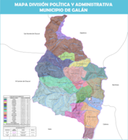 Mapa división política y administrativa de Galán Santander