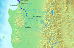Mapochofloden i kommunen Providencia
