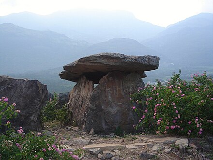 Megalithic dolmen in Marayoor, India.