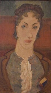 Miniatuur voor Bestand:Marie Bermond - Portrait de femme au mur rouge 02.jpg