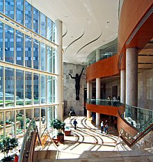 interior of the lobby in the Gonda building