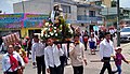Mayordomía de San José presente en la procesión de fiesta patronal de San Pablo del Monte, Tlaxcala