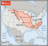 Порівняння розмірів території Мексики та США