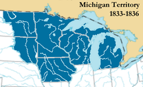 Territorial changes of the Michigan Territory from 1818 to 1836