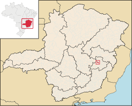 Location of the municipality of Ipatinga in the state of Minas Gerais