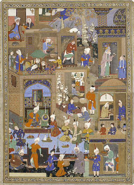 Persian miniature by Mir Sayyid Ali, circa 1540. British Museum, London