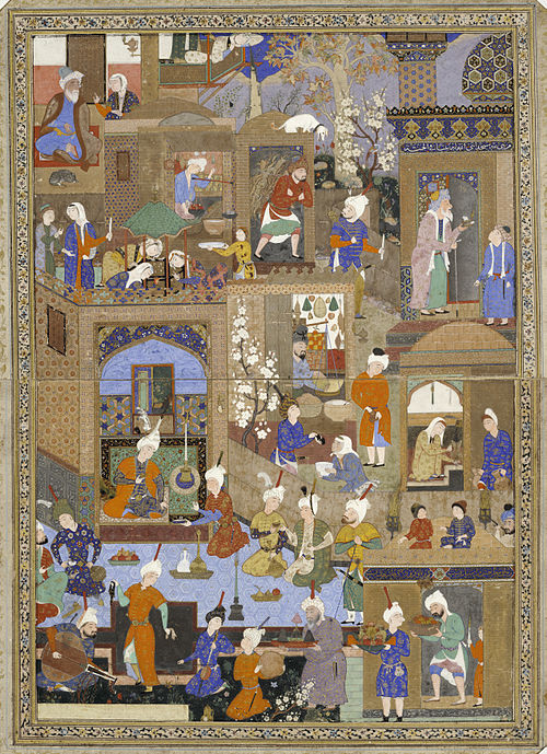 Complex palace scene, 1539–1543, Mir Sayyid Ali