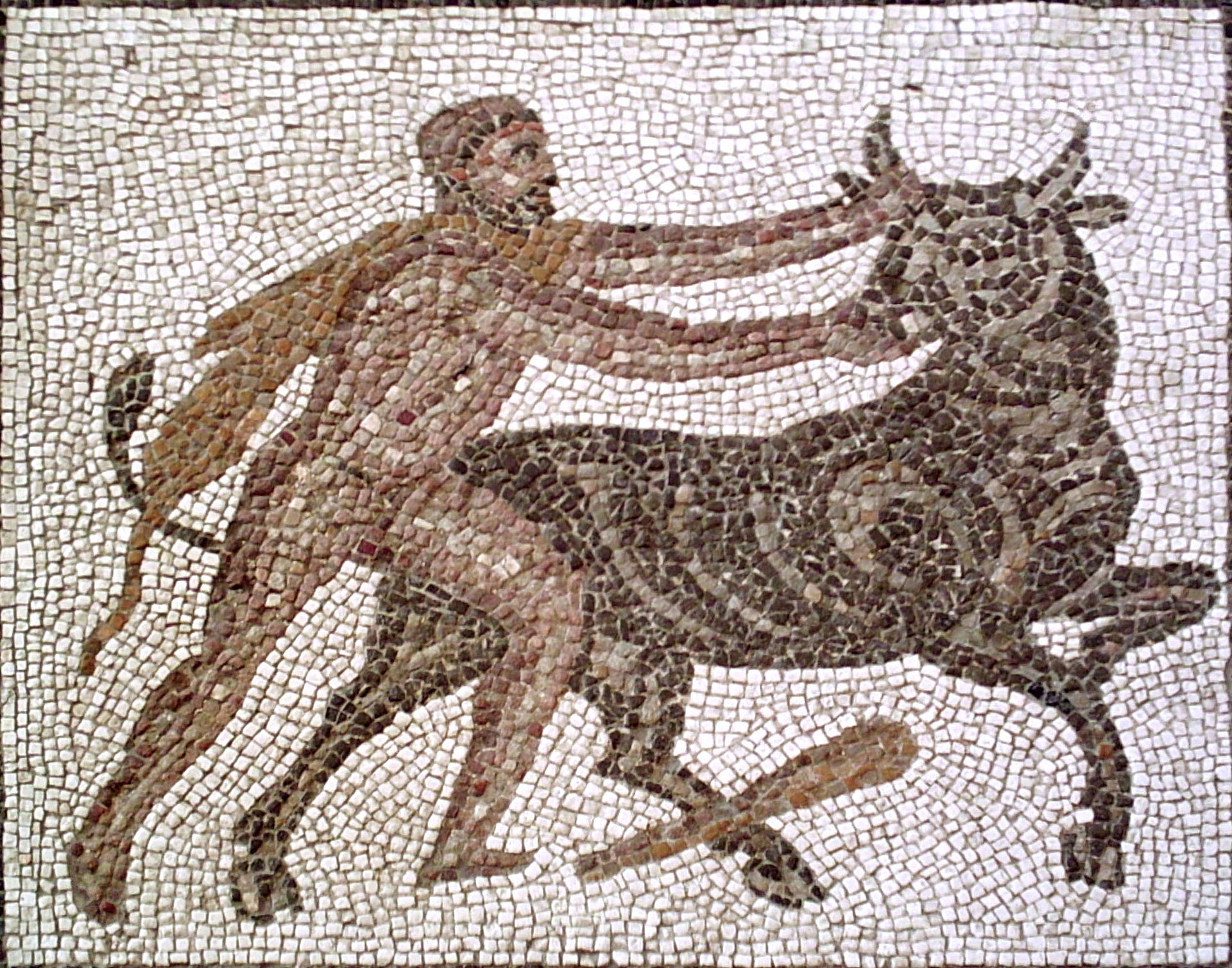 Heracles capturing the Cretan Bull
