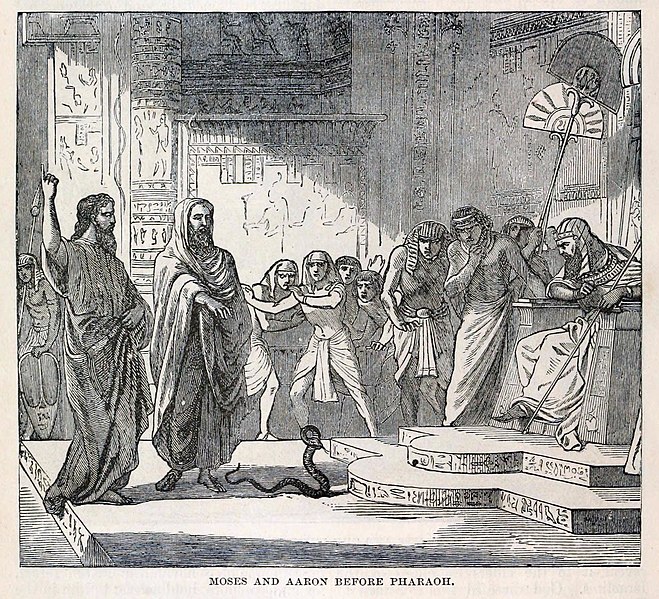 File:Moses and Aron before Paraoh.jpg