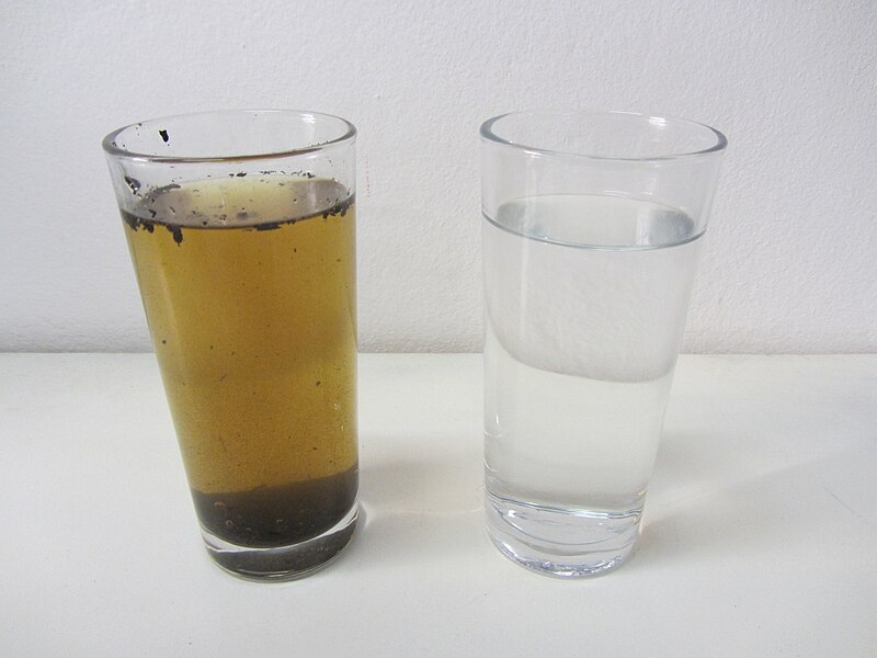File:Mud and water suspension and clear water.JPG