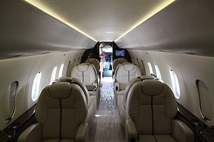 Interior of a 328JET. Note the business jet configuration