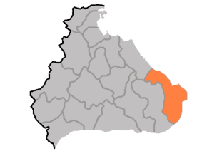Poloha okresu na mapě provincie