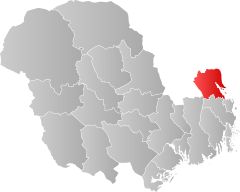 Lage der Kommune in der Provinz Vestfold og Telemark