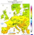 Extreme maximum temperature of same period