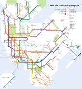A map of the New York City Subway, an example of a topological map. NYC subway-4D.svg