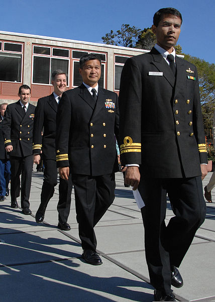 File:Naval Postgraduate School students walk in formation during a graduation ceremony March 29, 2013, at the school in Monterey, Calif 130329-N-OH194-091.jpg