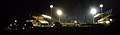 Newcastle Stadium at night from the south end