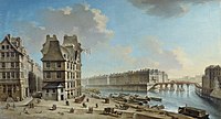 Nicolas Jean-Baptiste Raguenet - La Grève, l'Ile Saint-Louis et le Pont Rouge, vus de la place de la Grève - P283 - Musée Carnavalet.jpg