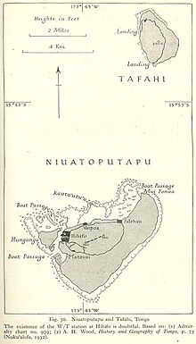 Historische Karte von Niuatoputapu und Tafahi