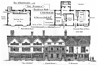 Shaw's plan for Bedford Park Stores and Hostelry 1880