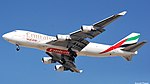 Ett Boeing 747-fraktflygplan från Emirates landar på Landvetter.