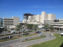 Ochsner Medical Center in Jefferson, Louisiana, which houses the administrative headquarters of Ochsner Health System Ochsner Garage View Jefferson Louisiana Dec 2016 13.jpg