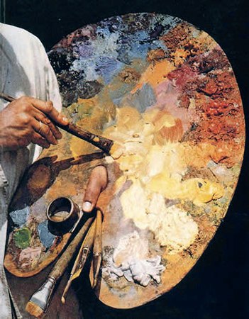 A Palette used for oil painting.