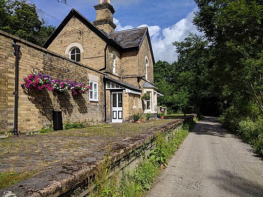 Old railway station at Linley on National Cycle Route 45, heading north (geograph 5832666)